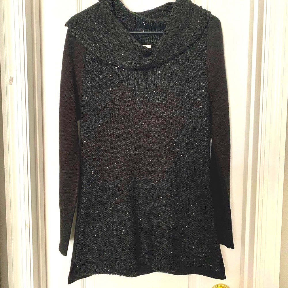 Arden B, Sparkle Sweater, black/gray  S